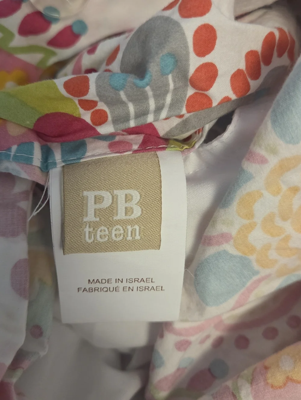 PB Teen Full / Queen Bedding Set in Swirly Paisley Pop Print, Like New!